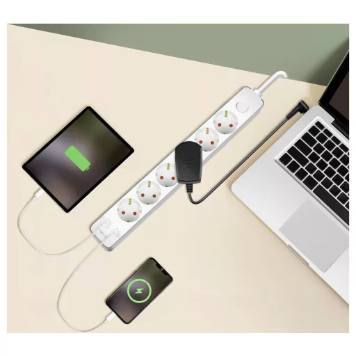 LogiLink LPS288U Elosztó kapcsolóval Fehér Védőérintkezős 1 db