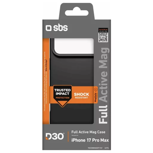 sbs mobile Cover Apple iPhone 17 Pro Max Fekete MagSafe kompatibilis TED3OBKMAGIP1769