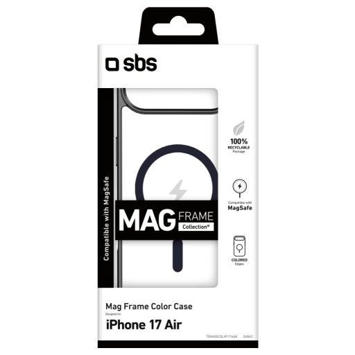 sbs mobile Cover Apple iPhone Air Átlátszó, Fekete MagSafe kompatibilis TEMAGCOLIP1766K