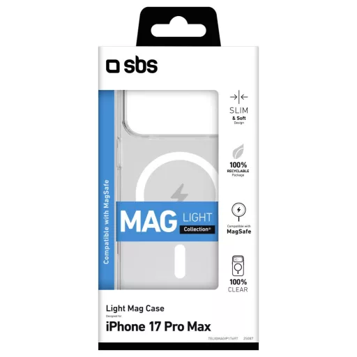 sbs mobile Cover Apple iPhone 17 Pro Max Átlátszó MagSafe kompatibilis TELIGMAGIP1769T