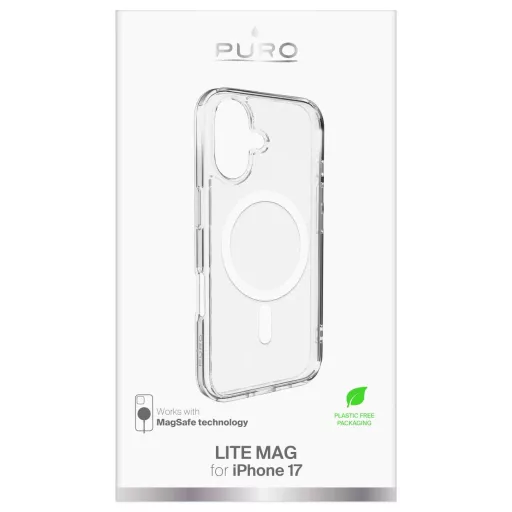 Puro Cover Apple iPhone 17 Átlátszó, Fehér MagSafe kompatibilis PUIPC1763LITEMAGTR