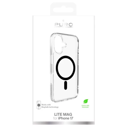 Puro Cover Apple iPhone 17 Átlátszó, Fekete MagSafe kompatibilis PUIPC1763LITEMBLK