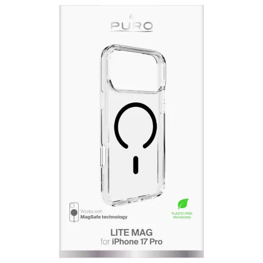 Puro Cover Apple iPhone 17 Pro Átlátszó, Fekete MagSafe kompatibilis PUIPC17P63LITEMBLK