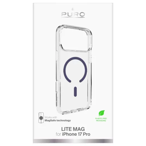Puro Cover Apple iPhone 17 Pro Átlátszó, Kék MagSafe kompatibilis PUIPC17P63LITEMDKBL