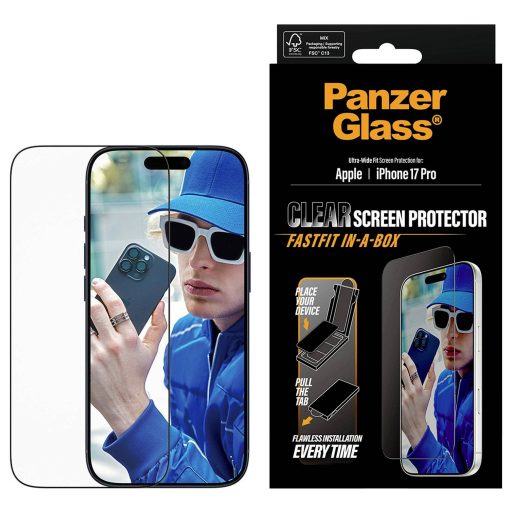PanzerGlass PANZERGLASS - Screen Protector w. black Frame iPhone 17 Pro Ultra-Wide Fit Kijelzővédő üveg Apple Apple iPhone 17 Pro 1 db Karcálló PG48188
