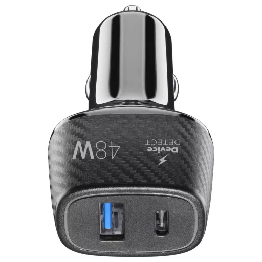 Cellularline Jármű töltőkészülék 48 W USB-A, USB-C® Power Delivery Fekete Személygépkocsi Gyorstöltő, USB Power Delivery (USB-PD)
