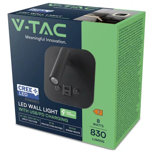 V-TAC 240036 Éjjeliszekrény lámpa 8 W Melegfehér EEK: F (A - G)