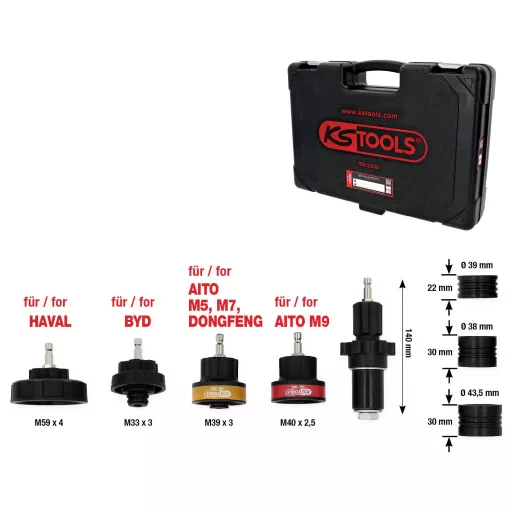 KS Tools 150.2330 Hűtőrendszer adapterkészlet, 8 darabos, ázsiai járművekhez