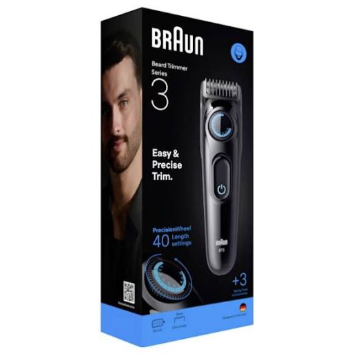 Braun Braun Series 3 Beard Trimmer BT3520 Szakállvágóó, Precíziós trimmer Fekete, Kék