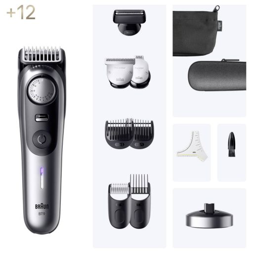 Braun Braun BT9560 Beardtrimmer Series 9 Szakállvágóó, Precíziós trimmer Lemosható Fekete, Ezüst