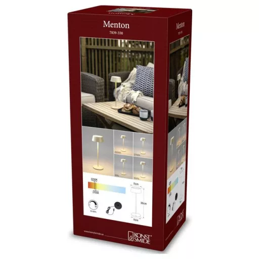 Konstsmide 7839-330 Menton LED-es akkus asztali lámpa Homok