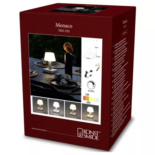 Konstsmide 7825-252 Monaco LED-es akkus asztali lámpa Fehér