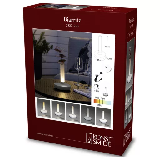 Konstsmide 7827-253 Biarritz LED-es akkus asztali lámpa Fehér