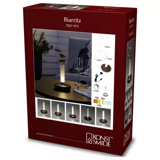 Konstsmide 7827-973 Biarritz LED-es akkus asztali lámpa Rozsda