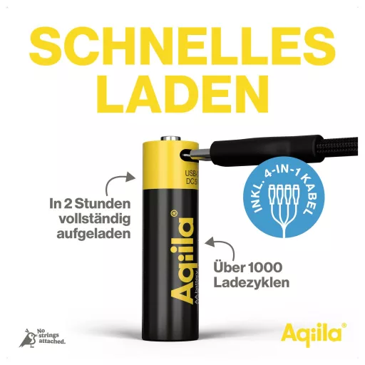 Aqiila AA USB-C® akku Lítiumion 2000 mAh 1.5 V 4 db