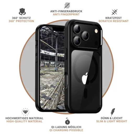 JT Berlin Case Apple iPhone 17 Pro Max Fekete, Átlátszó 11162