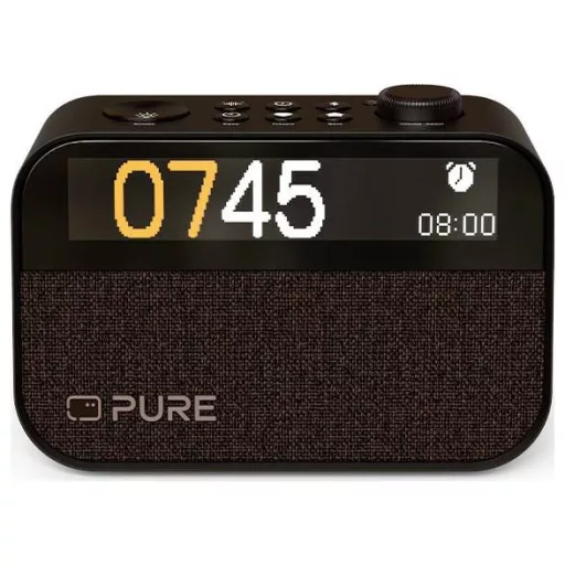 Pure Moment Charge Rádiós ébresztőóra Hangulatfény, Vezeték nélküli töltés Kávéfekete