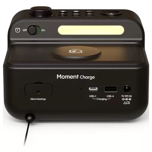 Pure Moment Charge Rádiós ébresztőóra Hangulatfény, Vezeték nélküli töltés Kávéfekete