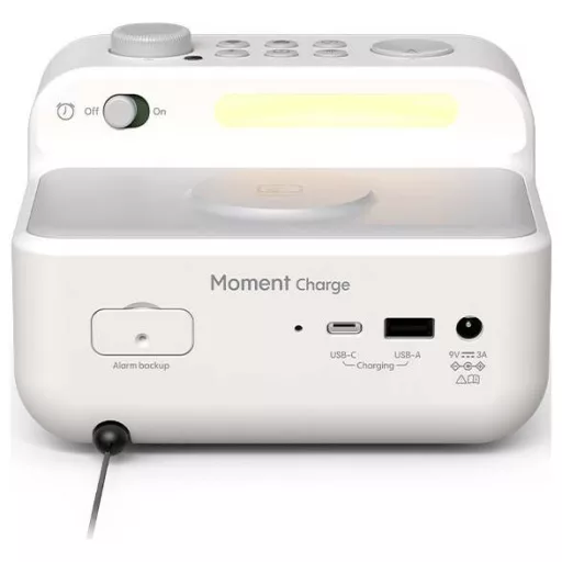 Pure Moment Charge Rádiós ébresztőóra Hangulatfény, Vezeték nélküli töltés Gyapjúfehér