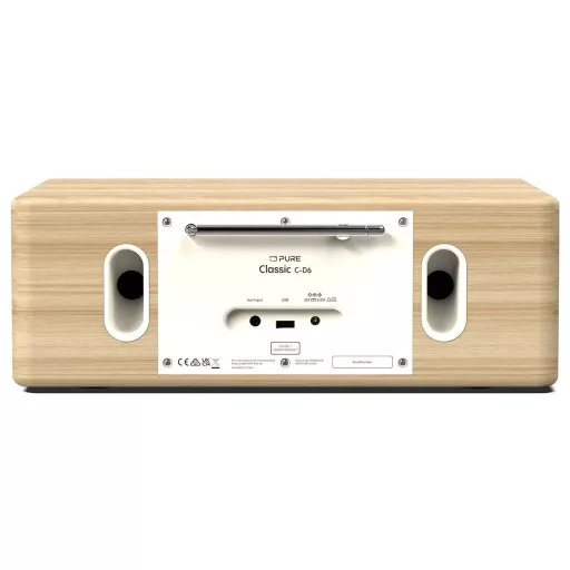 Pure Classic C-D6 Cotton White/Oak EU/UK CD-s rádió DAB, DAB+, FM Tölgy, Fehér