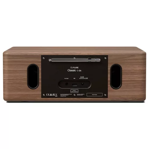 Pure Classic C-D6 Coffee Black/Walnut EU/UK CD-s rádió DAB, DAB+, FM Fekete, Dió