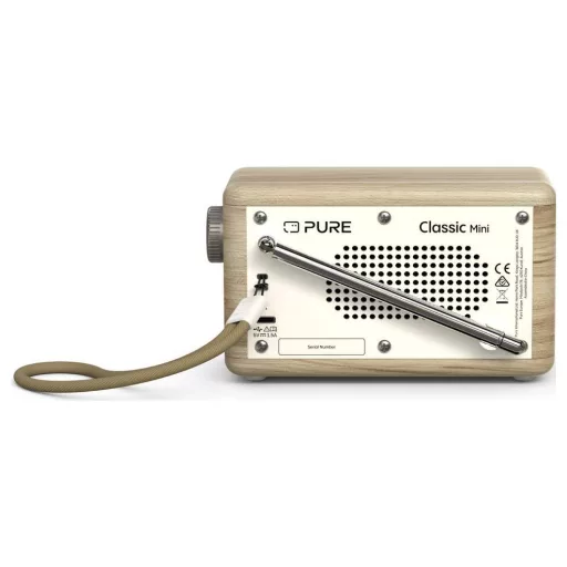 Pure Classic Mini Cotton White/Oak EU/UK/AUS Asztali rádió DAB+, FM Tölgy, Fehér