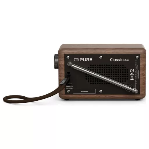 Pure Classic Mini Coffee Black/Walnt EU/UK/AU Asztali rádió DAB+, FM Fekete, Dió