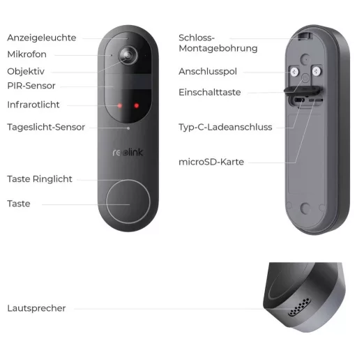 Reolink D340B Videó kaputelefon WLAN