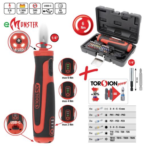 KS Tools Akkus csavarozó 1/4