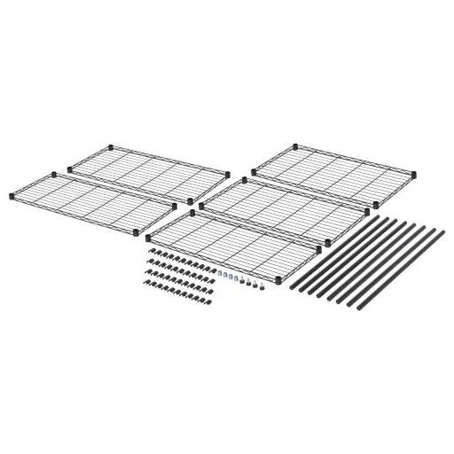 TOOLCRAFT TO-10565271 Teljes raktári polc 160 kg (Sz x Ma x Mé) 900 x 1815 x 400 mm Acél Fekete