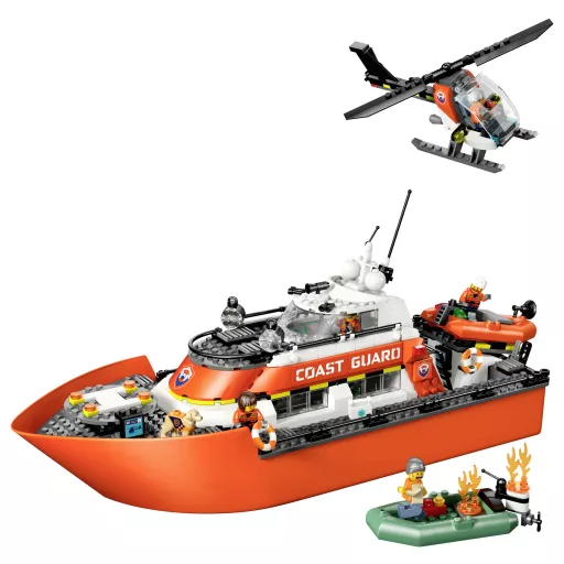LEGO® CITY 60504 Parti őrség mentőhajója helikopterrel (60504)
