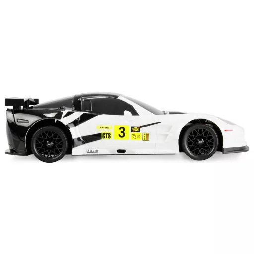 Amewi 1:18 RC modellautó Elektro Drift Corvette C6.R Drift Car Fehér Brushed 4WD RtF 2,4 GHz Akkuval és töltőkábellel, Takarékos készlet