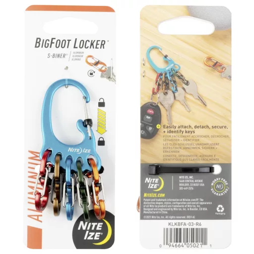 NITE Ize Kulcstartó karabiner NI-KLKBFA-03-R6 5 színű 1 db