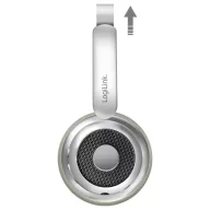 LogiLink BT0072BR Over Ear fejhallgató Bluetooth® Ezüst
