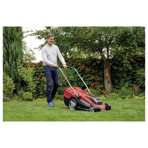 Einhell GE-CM 36/43 Li M Akku Akkus fűnyíró Akkuval, Töltővel, T markolat, Mulcsozó funkció, Állítható magasságú fogantyú, összehajtható, Hásó kidobó 36 V