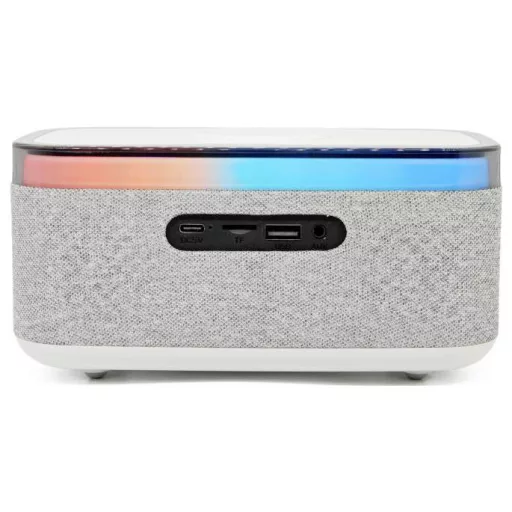 Denver CRQ-225 Rádiós ébresztőóra FM Bluetooth®, MP3, SD, URH, AUX Vezeték nélküli töltés, Ébresztő funkció Szürke