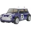 Tamiya 1:10 RC modellautó Elektro Közúti modell RC Mini Cooper Racing MB-01 Kék 2WD első meghajtás építőkészlet 2,4 GHz