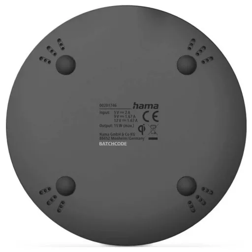 Hama indukciós akkutöltő 15 W 201746 00201746 Kimenetek Standard indukciós töltés Fekete