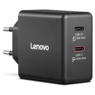   Lenovo G0A6065BEU USB-s töltőkészülék 45 W, 18 W 2x USB-C® Fekete Aljzat dugó, Beltér GaN