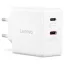 Lenovo G0A6065WEU USB-s töltőkészülék 45 W, 18 W 2x USB-C® Fehér Aljzat dugó, Beltér GaN