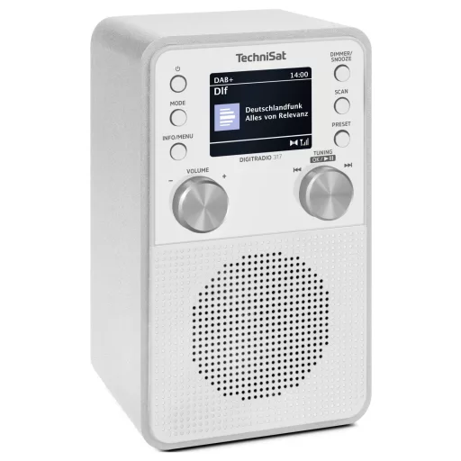 TechniSat DIGITRADIO 317 Asztali rádió DAB+, FM URH, DAB+, Bluetooth®, AUX Ébresztő funkció Fehér