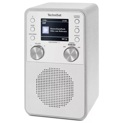 TechniSat DIGITRADIO 317 Asztali rádió DAB+, FM URH, DAB+, Bluetooth®, AUX Ébresztő funkció Fehér