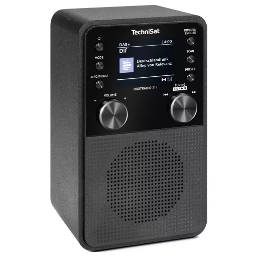 TechniSat DIGITRADIO 317 Asztali rádió DAB+, FM URH, DAB+, Bluetooth®, AUX Ébresztő funkció Fekete
