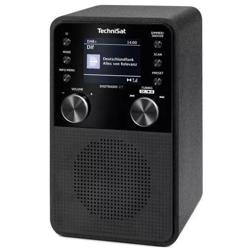 TechniSat DIGITRADIO 317 Asztali rádió DAB+, FM URH, DAB+, Bluetooth®, AUX Ébresztő funkció Fekete