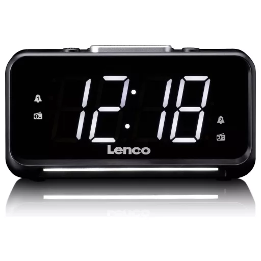 Lenco Asztali rádió FM, AM URH, USB Ébresztő funkció Fekete