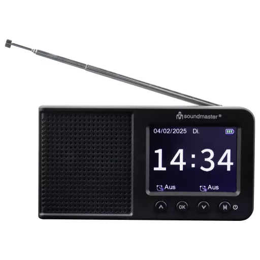 soundmaster Asztali rádió DAB+, FM Bluetooth®, AUX, DAB+, URH Ébresztő funkció Fekete