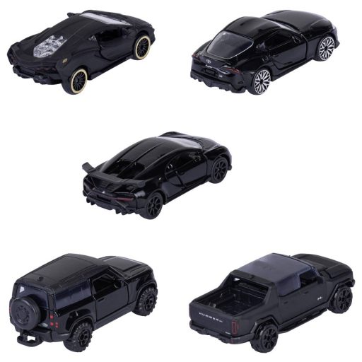 Majorette Bugatti, Lamborghini, Toyota, Land Rover Fekete Kiadás 5 Darabos Ajándékcsomag Kész modell Személygépkocsi modell