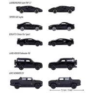   Majorette Bugatti, Lamborghini, Toyota, Land Rover Fekete Kiadás 5 Darabos Ajándékcsomag Kész modell Személygépkocsi modell