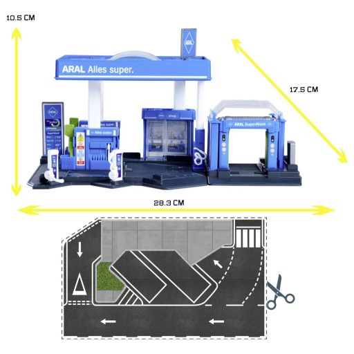 Majorette Aral benzinkút + 1 jármű #####Tankstellen-Set