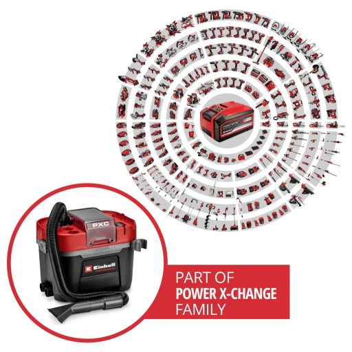 Einhell Professional TP-VC 18/10 Li BL L-Solo 2347155 Akkus nedves-/száraz porszívó 10 l L minőséítésű porszívó osztály